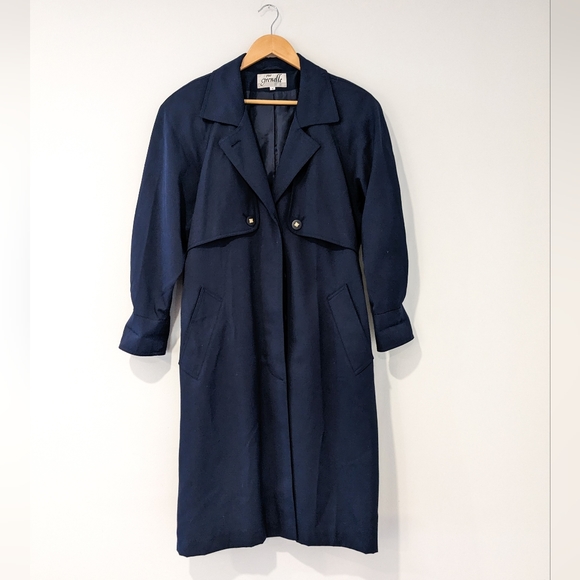 Vintage Small Navy Trench coat - Picture 4 of 6